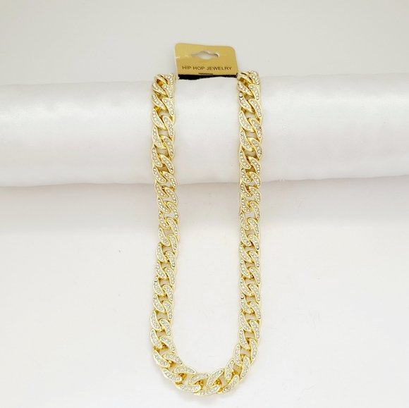 14K Gold plated hip hop bling bling necklace. New - Picture 6 of 6